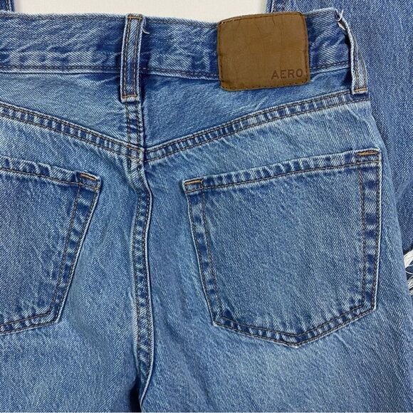 Aeropostale 90's Baggy Jeans Women's 000 Distressed Light Denim‎ High Waist Y2K - Picture 10 of 11